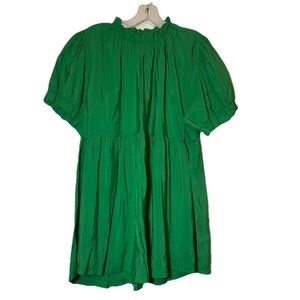 Sunshine & Rhodeos Kelly Green Tiered Midi Babydoll Dress Prairie Cottagecore XL